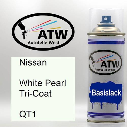 Nissan, White Pearl Tricoat, QT1: 400ml Sprühdose, von ATW Autoteile West.